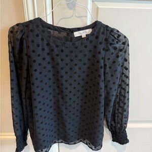 LOFT Blue Puff Sleeve Blouse